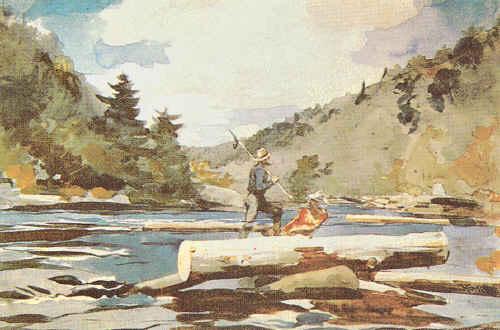 Winslow Homer Hudson River, Logging Sweden oil painting art